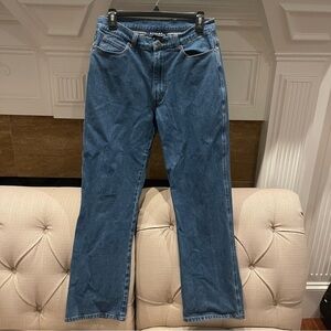 AJ:  Denim&Co Straight Jeans Women Size 12 Cross Stretch Medium Wash
